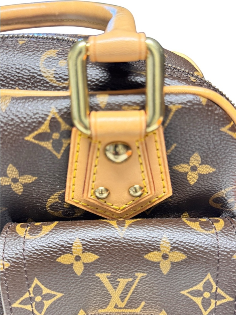 Louis Vuitton Manhattan Top Handle Bag PM Brown Canvas - Picture 7 of 16